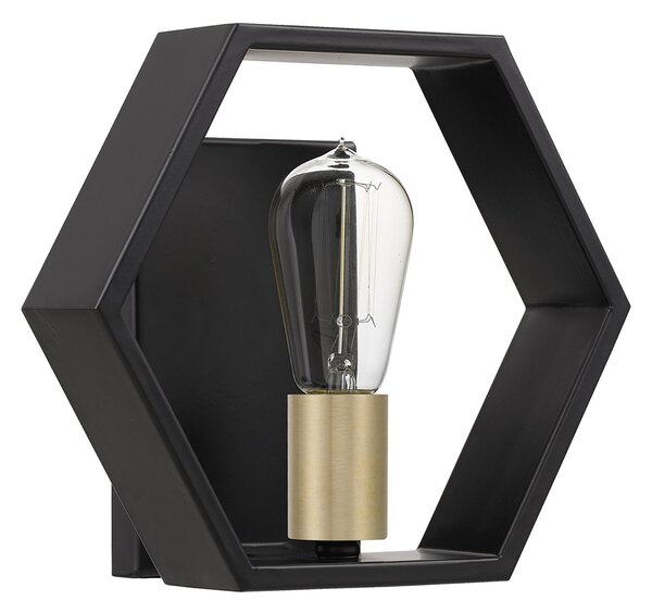 Applique Industrial Nordico Bismarck Acciaio Nero Terra 1 Luce E27