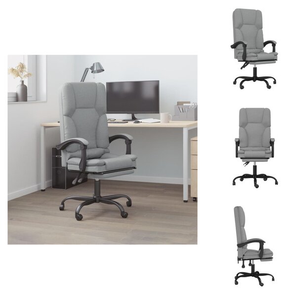VidaXL Sedia da ufficio con funzione massaggio in tessuto grigio chiaro - Sedie da ufficio