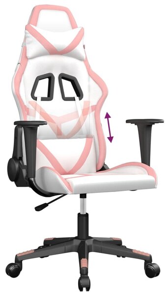 VidaXL Sedia da gioco in ecopelle bianca e rosa