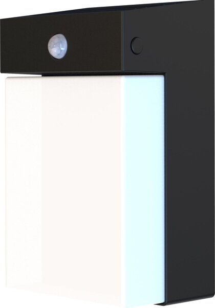 Applique solare da esterno in alluminio con sensore di movimento, grado di protezione IP54, dimmerabile, orientabile verticalmente