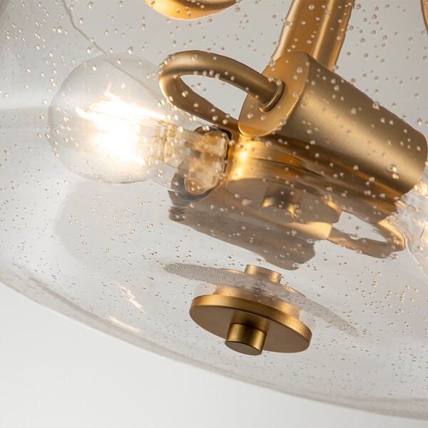 Lampada a Soffitto 4 Luci Kalf Acciaio Bianco A Bracci Curvi E Sfere Vetro Opalino E Oro