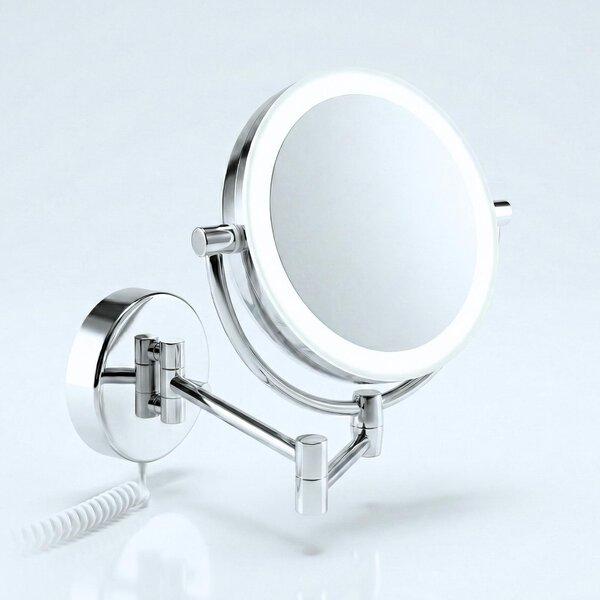 Specchio LED Libaro Modena specchio d'ingrandimento (5x / 10x) Specchio per il trucco a 360° con montaggio a parete e funzione di oscuramento