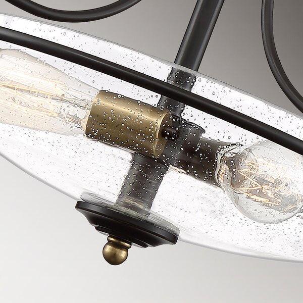 Lampada a Soffitto 2 Luci Kalf In Acciaio Nero A Bracci E Sfere In Vetro Opalino E Oro