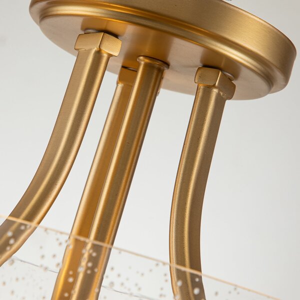 Lampada a Soffitto 4 Luci Kalf Acciaio Bianco A Bracci Curvi E Sfere Vetro Opalino E Oro