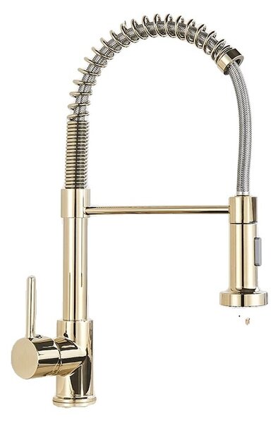Rubinetto da cucina, girevole a 360 gradi, miscelatore caldo/freddo, Golden