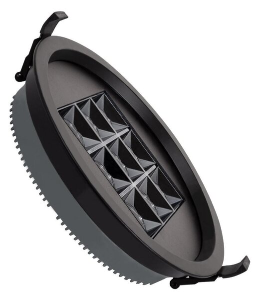 Downlight LED Faretto da incasso 30W Rotondo AERO UGR13 Ø di taglio 205 mm Nero 4000K Bianco neutro