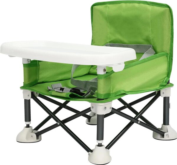 Seggiolone portatile, design pieghevole, elevata capacità di carico, verde
