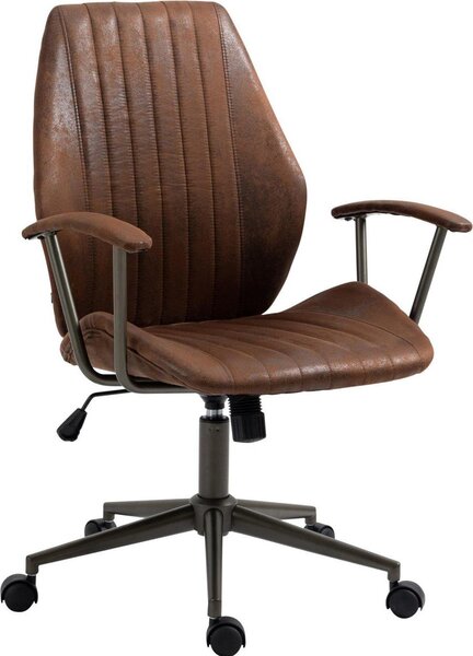 Sedia ergonomica per ufficio - Sedia da ufficio - Regolazione in altezza e comfort senza interruzioni, stile industriale | Colore: Cognac
