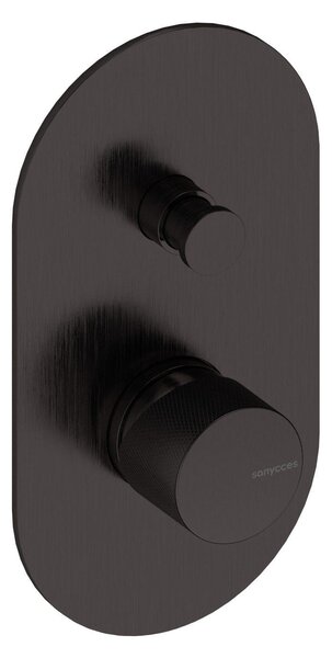 SANYCCES LOOP K Miscelatore doccia a 2 vie da incasso con corpo da incasso, nero metallizzato