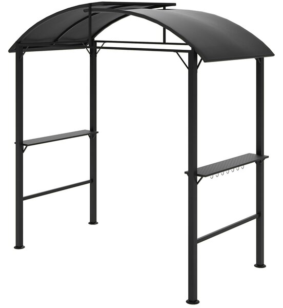 Outsunny gazebo per barbecue 233 x 110 x 235 cm gazebo da giardino antivento gazebo da giardino