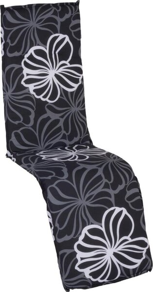 Set di 1 copripoltrona relax «Evora», motivo - fiore, bianco e nero