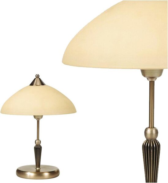 Rabalux 8172 Lampada da tavolo Regina, E14, bronzo-argento-crema, rotonda, classica, ø300 mm