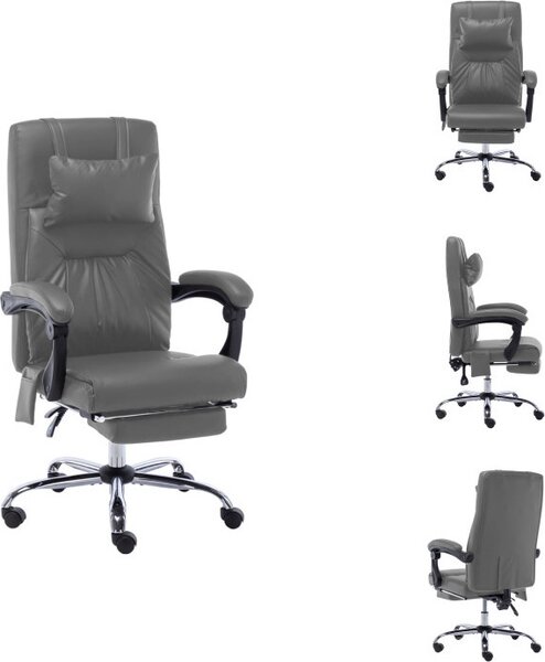 VidaXL Sedia da ufficio massaggiante in Pelle finta antracite - Sedie da ufficio