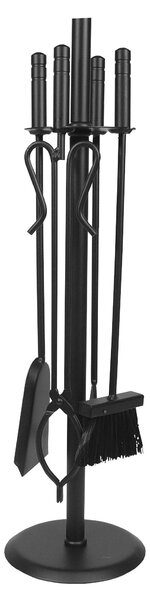 Set di camini a pavimento, forma rotonda, colore nero, confezione da 4 pezzi