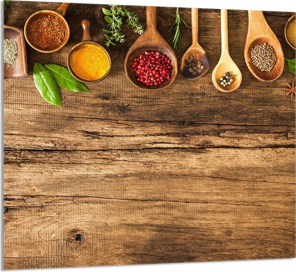 PIATTO IN VETRO PER CUCINA 65x60 Spezie