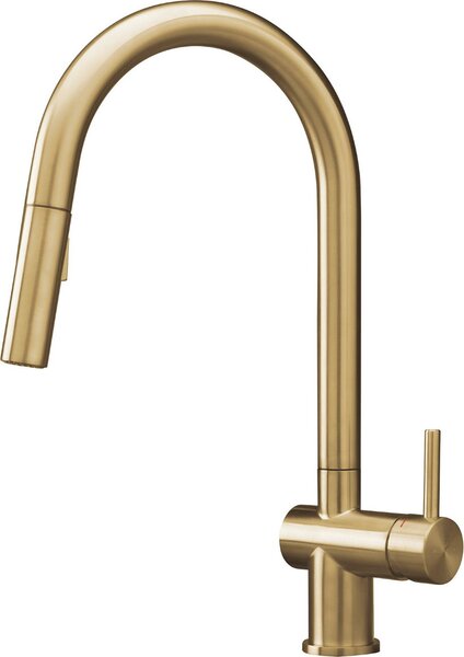 Miscelatore Reginox R38833 FLINT GOLD II con bocca estraibile / Miscelatore da cucina / Miscelatore monocomando / Miscelatore