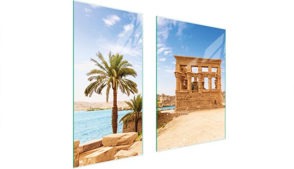 Piastre copri fornelli 2 pezzi 75x52 Vetroceramica copri piano cottura vetro tagliere palme mare
