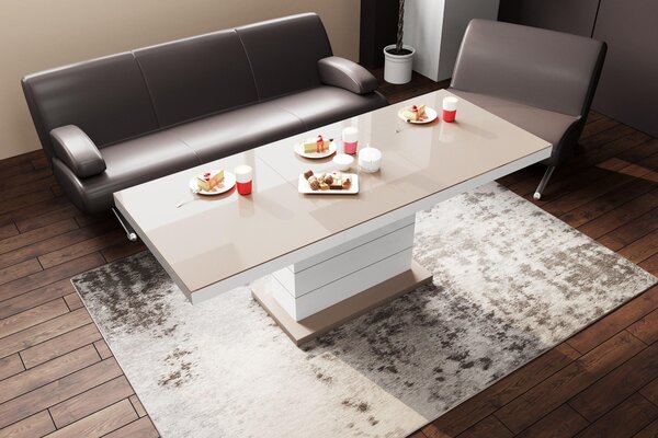Tavolino di design H-333, regolabile in altezza e allungabile, tavolo da pranzo