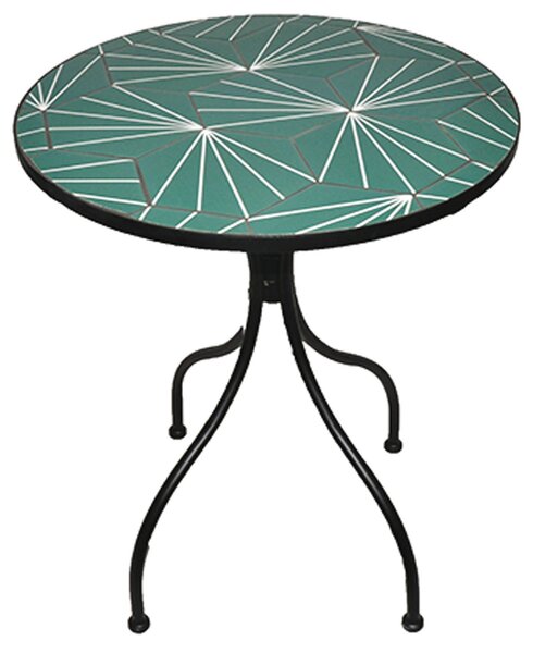 Tavolo da esterno in acciaio e piano in ceramica Ø80xH75 cm DECOJARDIN NEW AGE