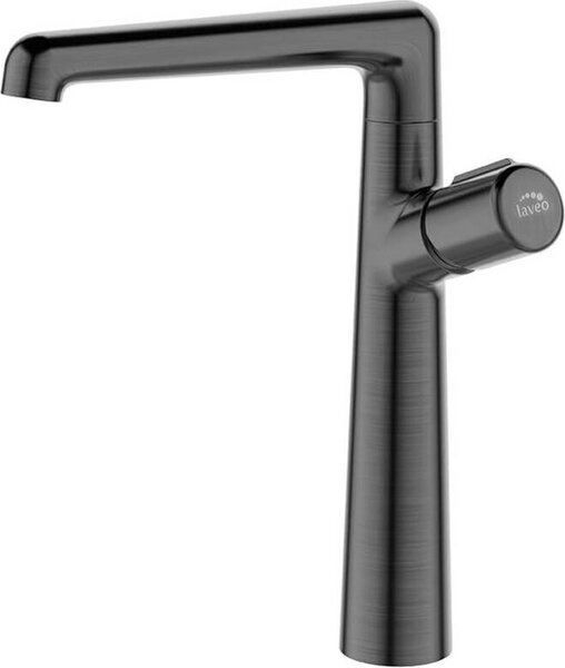 Rubinetto da lavello di design con bocca a L in grafite
