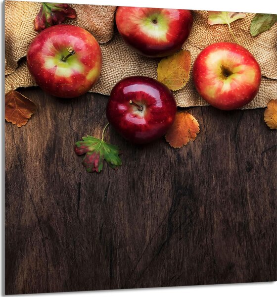 PIATTO IN VETRO PER CUCINA 60x65 mele