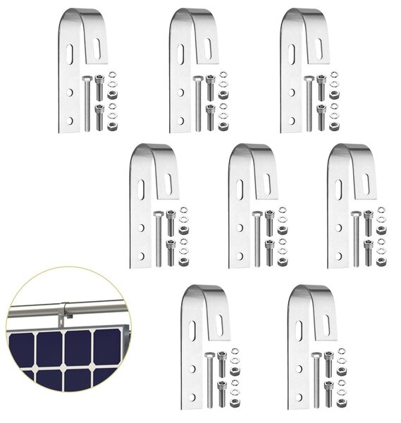 Ganci per centraline solari da balcone, 8 pezzi, acciaio inossidabile, supporto per pannelli solari