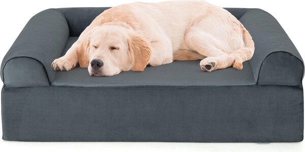 Divano ortopedico per cani GOPLUS, letto per cani con bordo laterale, in morbida schiuma di memoria, letto per animali domestici di taglia piccola e media
