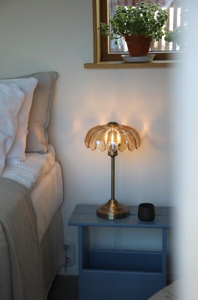 Markslöjd 109180 - Lampada da tavolo KURAGE 1xE27/60W/230V ottone/beige fumé