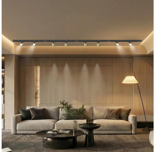 Brilagi - Faretto per sistema a binario HUSKY 8xGU10/10W/230V nero/oro