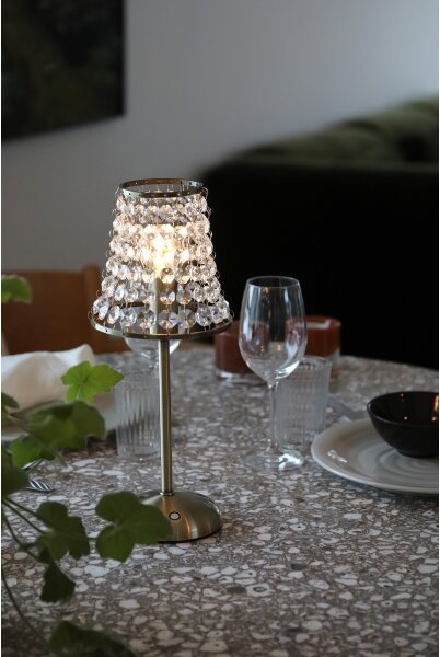 Markslöjd 109125 - Lampada da tavolo ricaricabile LED dimmerabile LIORA 1xE14/2W/2000 mAh ottone