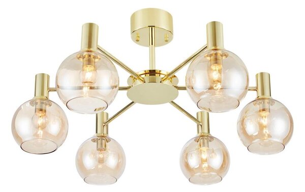 Markslöjd 109152 - Lampadario a plafone AMBRA 6xE14/40W/230V oro/beige fumé