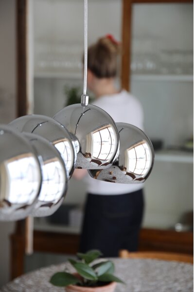 Markslöjd 109168 - Lampadario sospeso con cavo CUPOLO 7xE14/40W/230V cromo lucido