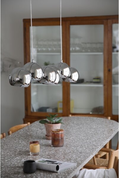 Markslöjd 109168 - Lampadario sospeso con cavo CUPOLO 7xE14/40W/230V cromo lucido