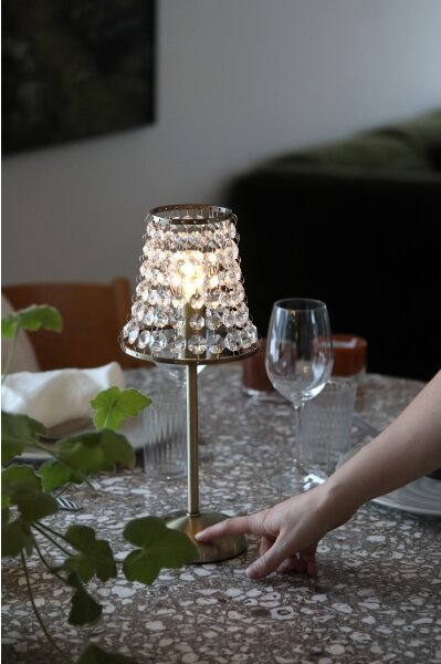 Markslöjd 109125 - Lampada da tavolo ricaricabile LED dimmerabile LIORA 1xE14/2W/2000 mAh ottone