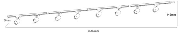 Brilagi - Faretto per sistema a binario HUSKY 8xGU10/10W/230V nero/oro