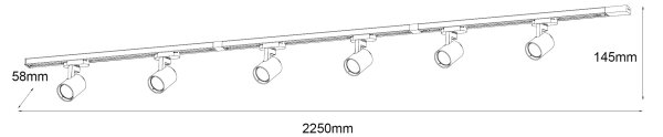 Brilagi - Faretto per sistema a binario HUSKY 6xGU10/10W/230V nero/oro