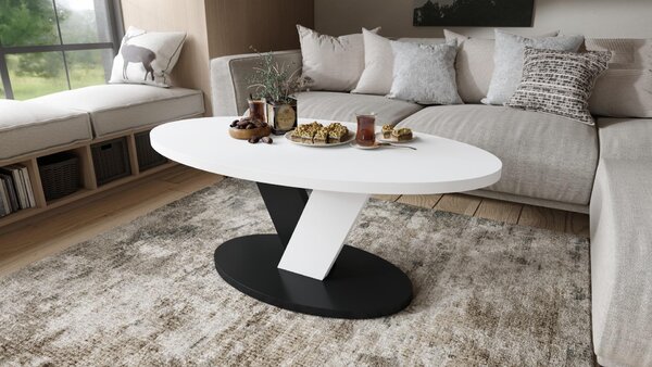 Tavolino di design Lova ovale 110x45x60 cm Tavolino da salotto Tavolino ovale Tavolino da divano