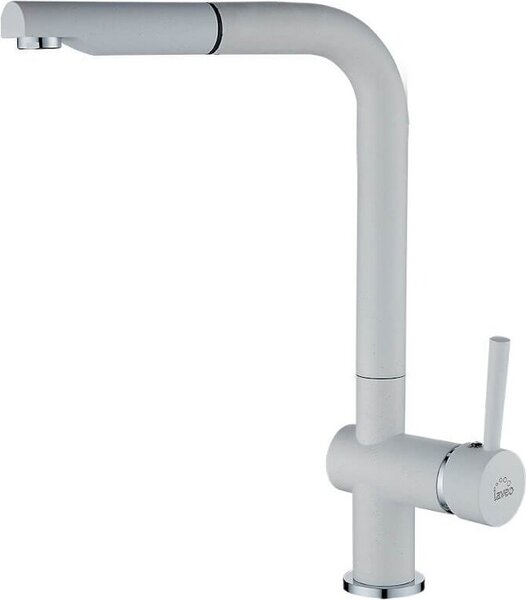Laveo Luna Rubinetto da cucina BLZ_669D Bianco con bocca girevole estraibile, monocomando, Vetroceramica, EKO, verticale