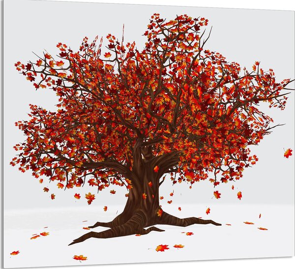 PIATTO IN VETRO PER CUCINA 65x60 albero