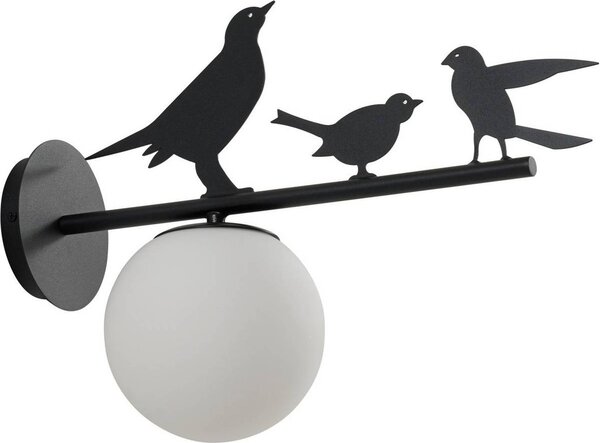 Lampada da parete per esterni Lindby Lintu, metallo, nero, IP44, uccello
