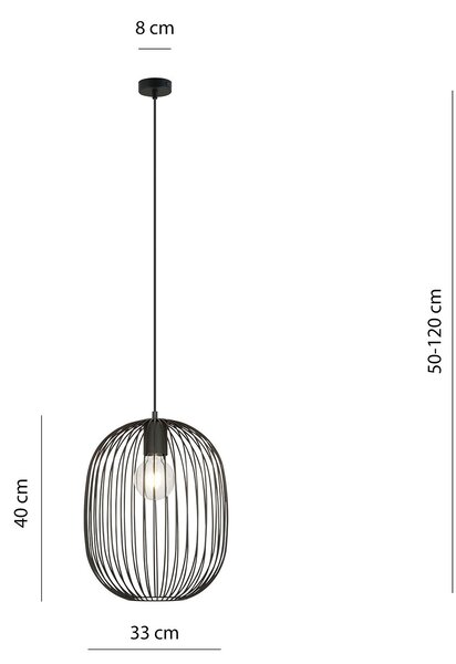 Sospensione Minimal Onyx 1 Luce In Acciaio Nero