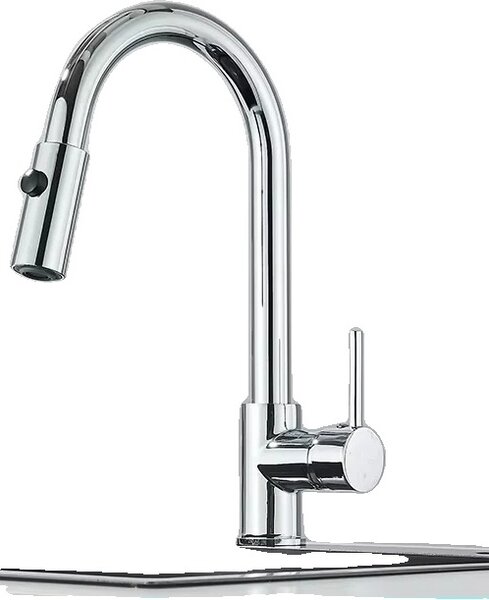Miscelatore da cucina a bassa pressione, bocca estraibile, funzione acqua calda e fredda, cromo DY A