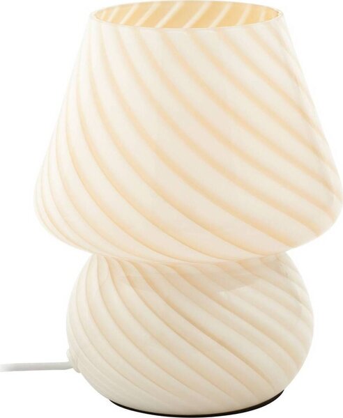 Lampada da tavolo Lindby Andriana, giallo/bianco, vetro, Ø 15 cm