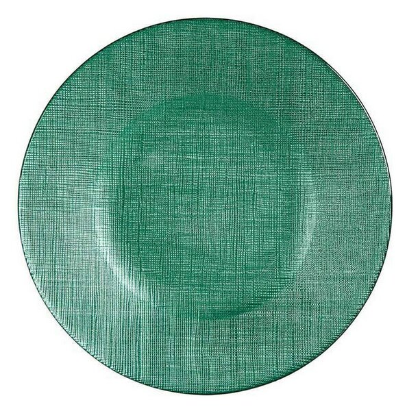 Piatto Piano Verde Vetro 6 Unità (21 x 2 x 21 cm)