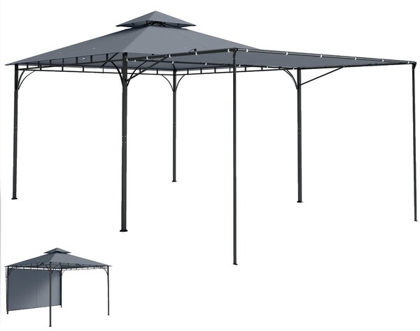 Gazebo Outsunny 3,2x3,2 m: robusto e resistente alle intemperie, con doppio tetto