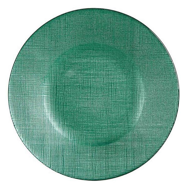Piatto Piano S3608090 Cristallo Verde Vetro (21 x 2 x 21 cm)