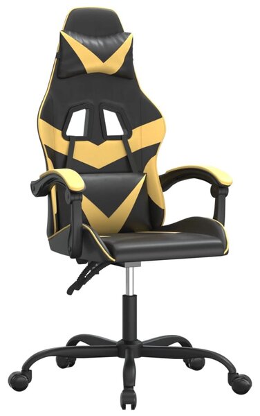 VidaXL Sedia da gioco in ecopelle nera e dorata