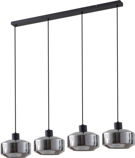 Lindby lampada a sospensione Hildur, 4 luci, 115 cm, grigio fumo, vetro