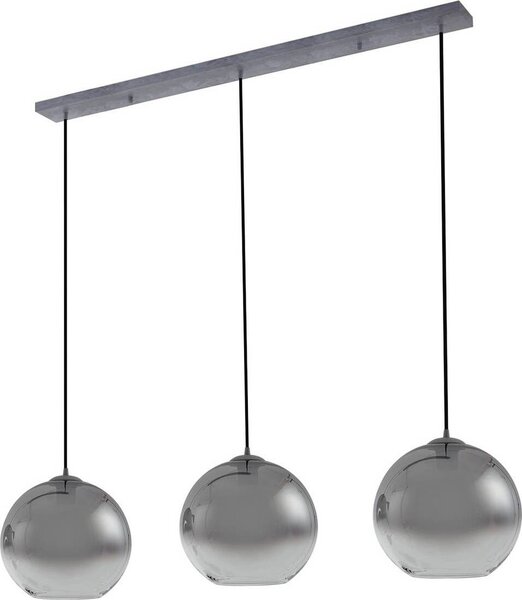 Lucande lampada a sospensione Brillar, grigio fumo, vetro, 3 luci, 128 cm