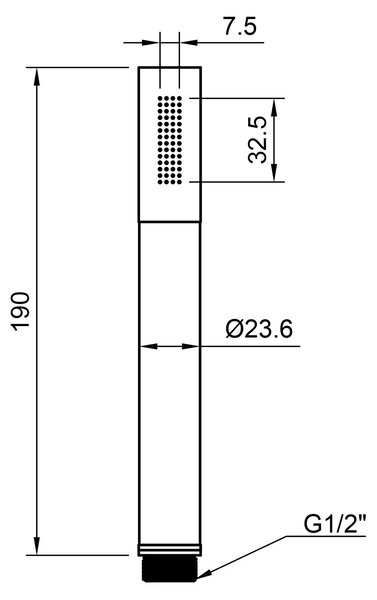 Doccetta manuale PaulGurke in ottone cromato, rotonda, a stelo